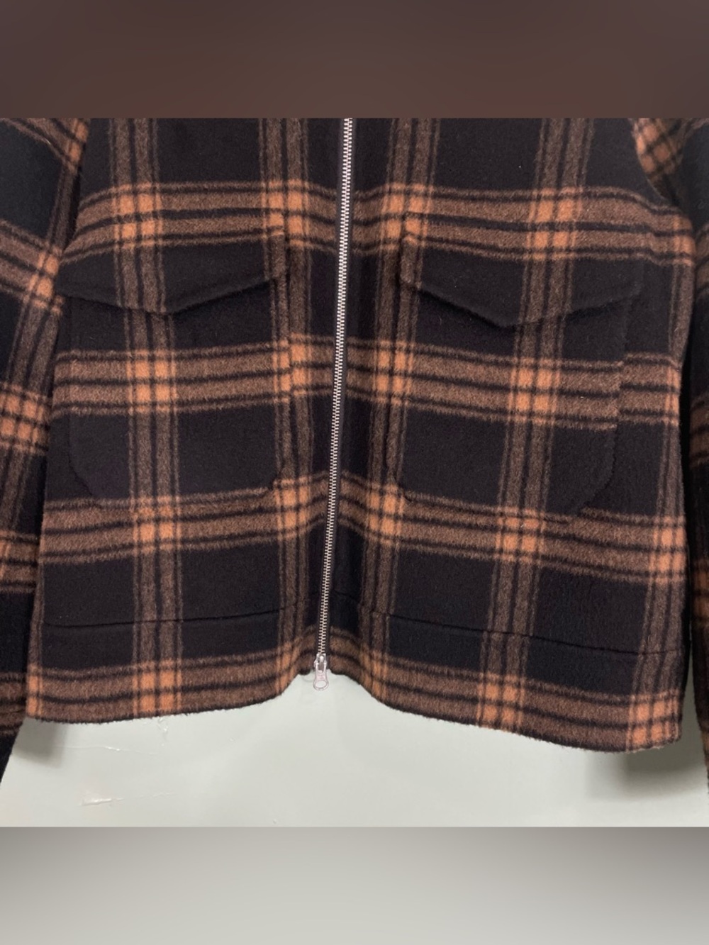 Rails Cheyenne‎ Jacket Came Jet Black Tan Brown Women Small Wool Blend Zip Up - Picture 4 of 11